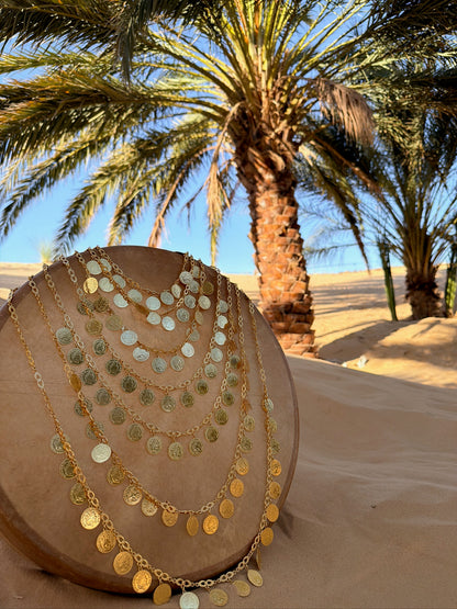 Collier sautoir à piécettes