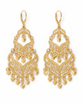 Boucles d'oreilles Kheira dorées travaillées en arabesques